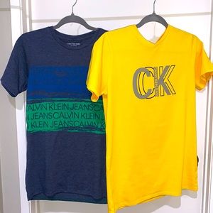 Combo 2 Calvin Klein Jeans youths Boy T-shirt Tee Iconic Logo Sz L/G 14-16